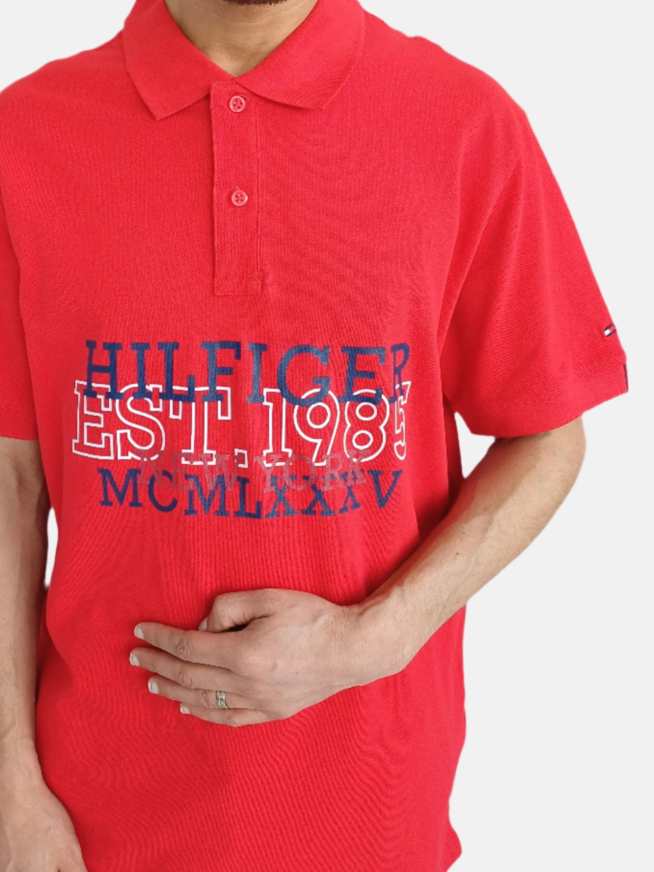 Tommy Hilfiger Men Polo T-shirt Red