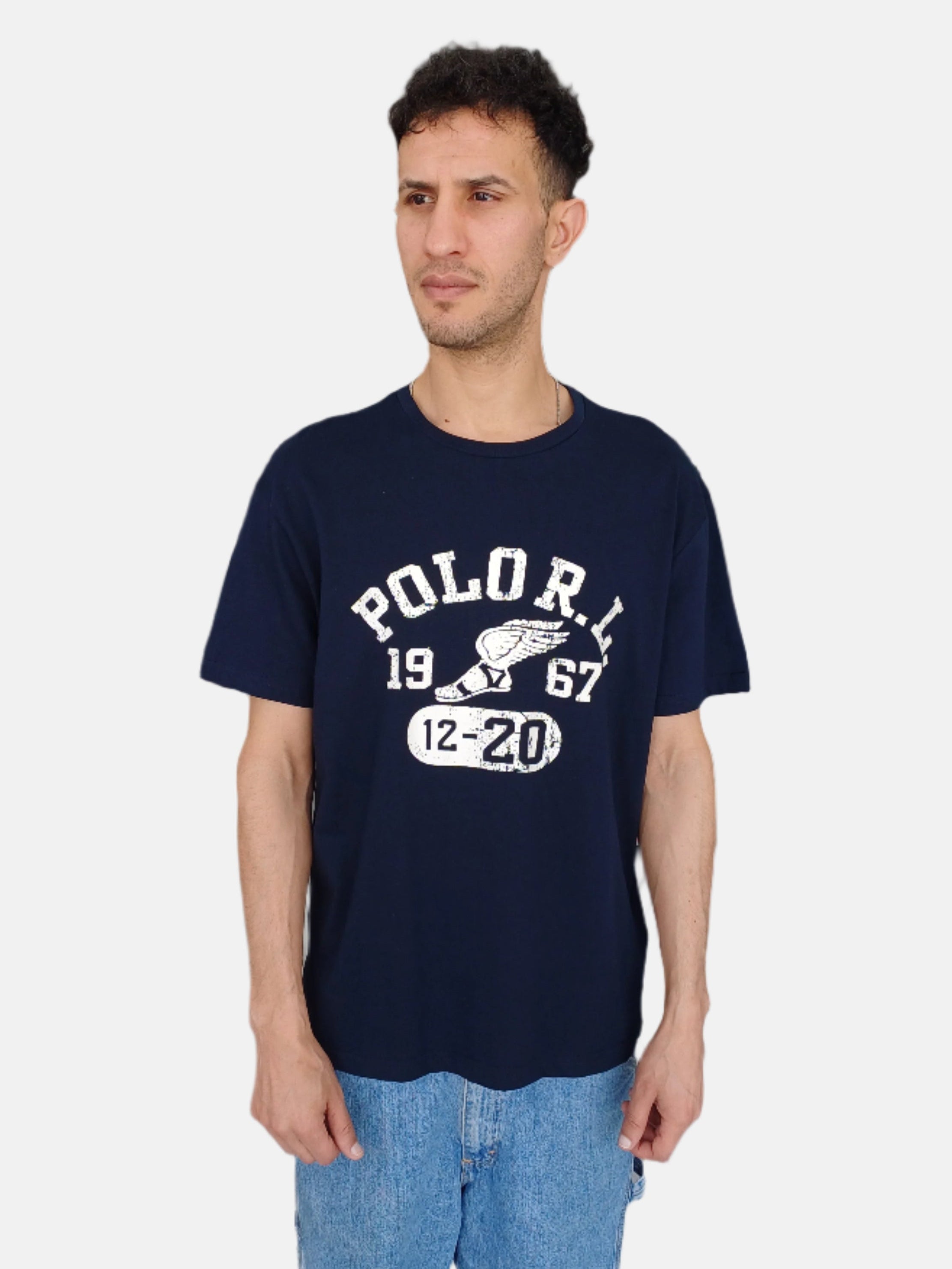 Polo Ralph Lauren Men Round Neck T-Shirt Classic Fit Navy 710854497025