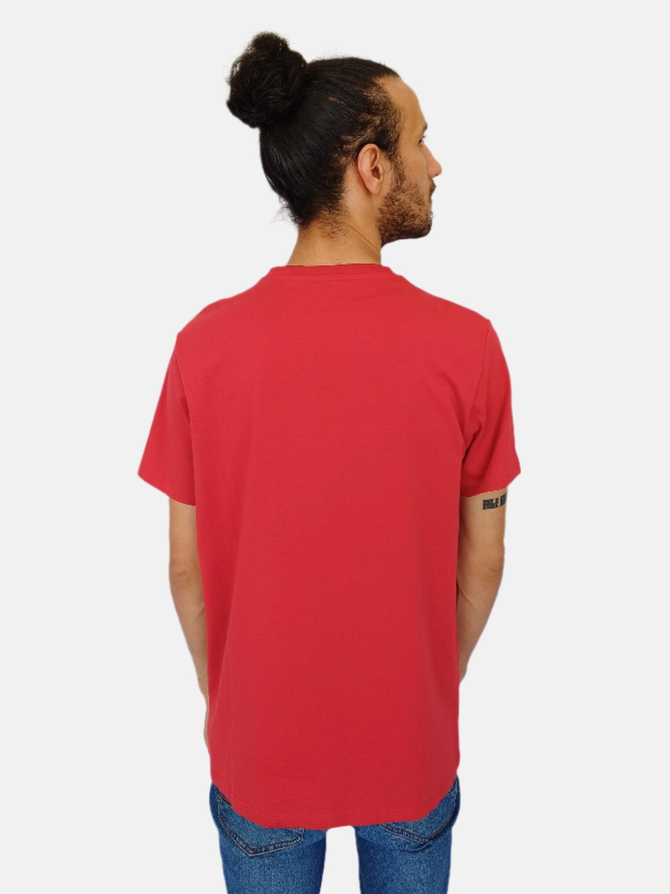 Red AX Purple Printed Armani Exchange Round Neck T-shirt