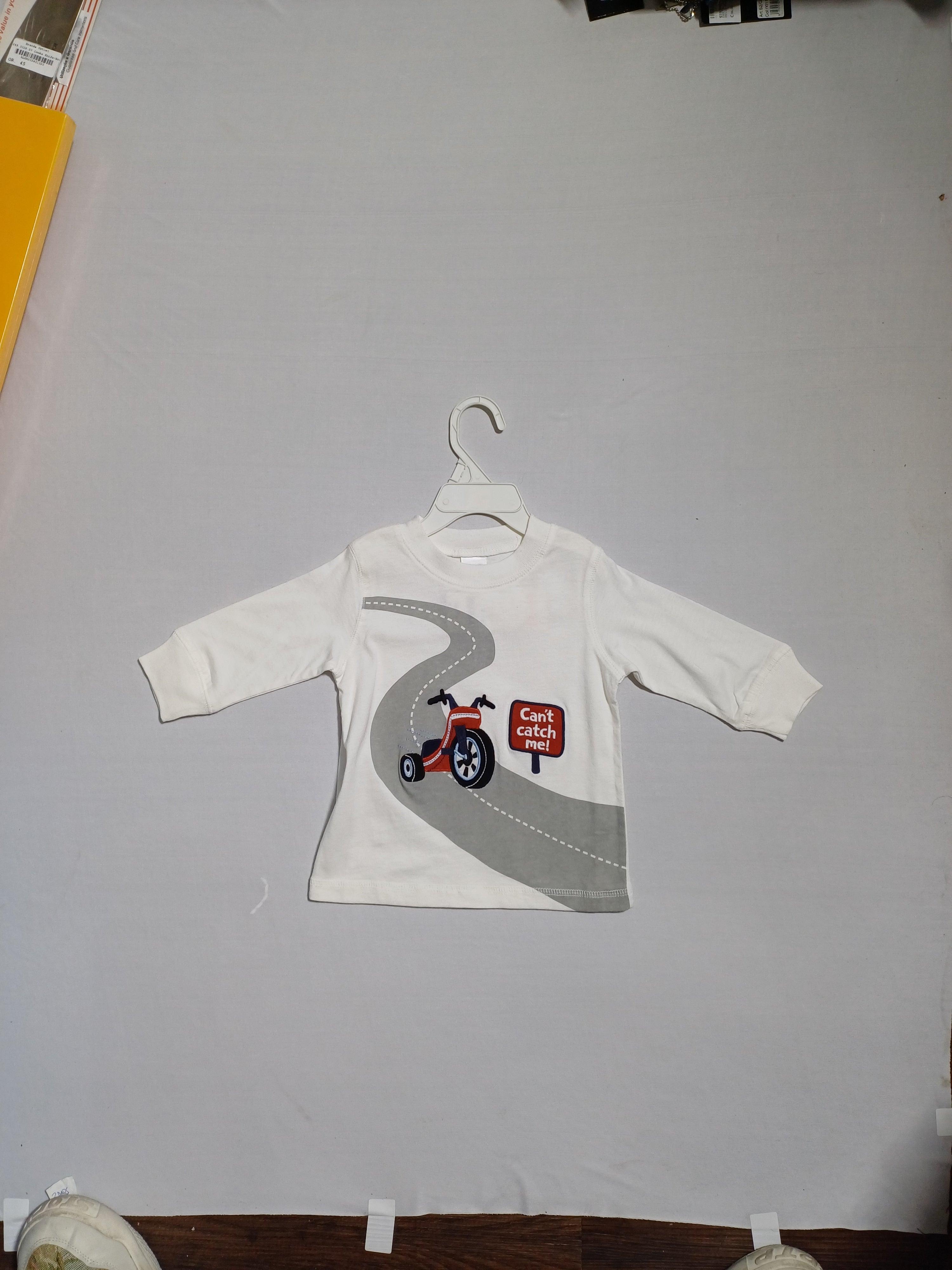 GYMBOREE WHITE-6-12M BOYS T-SHIRT L/S