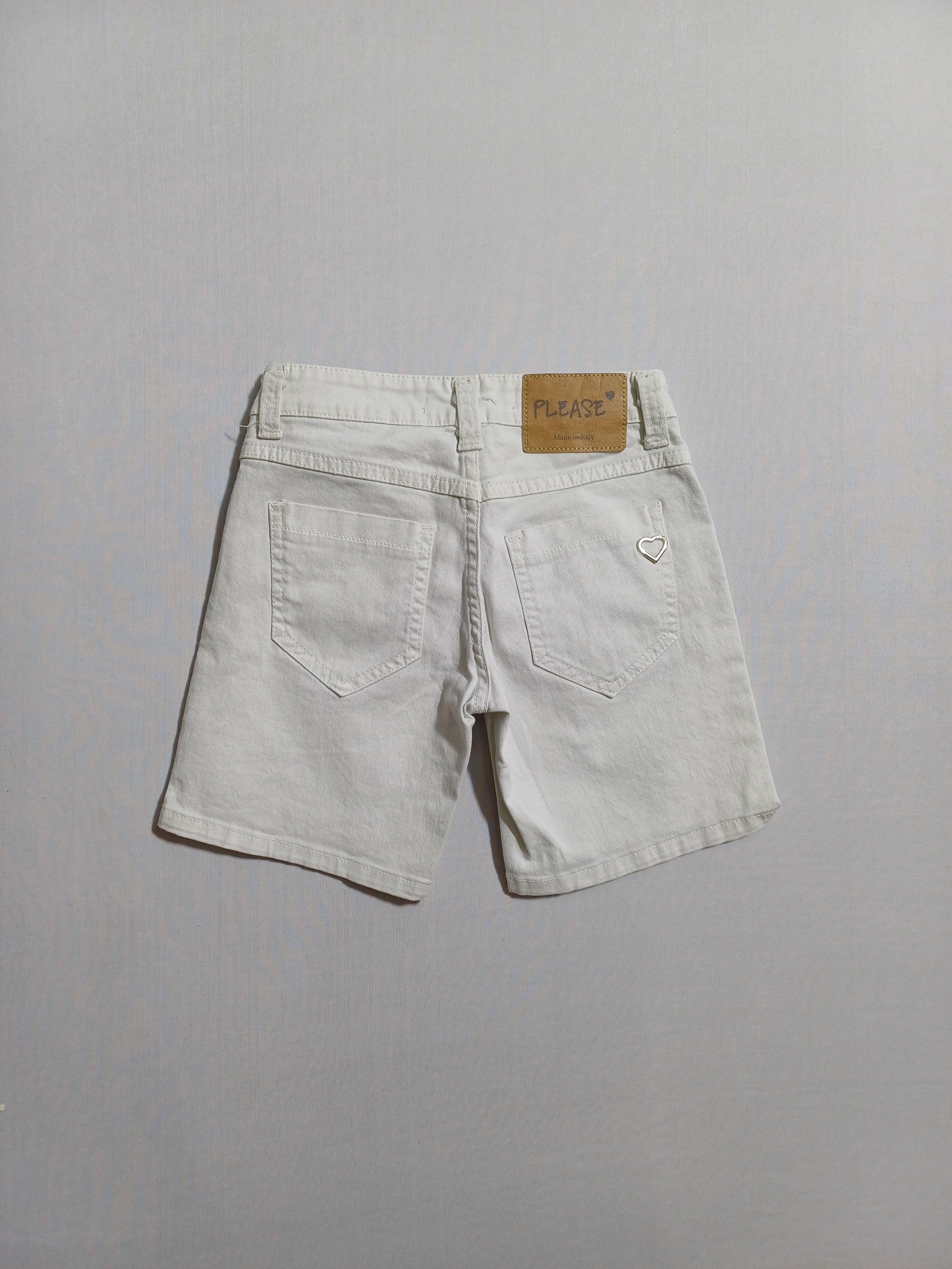 PLEASE WHITE-XS GIRL SHORT 00115