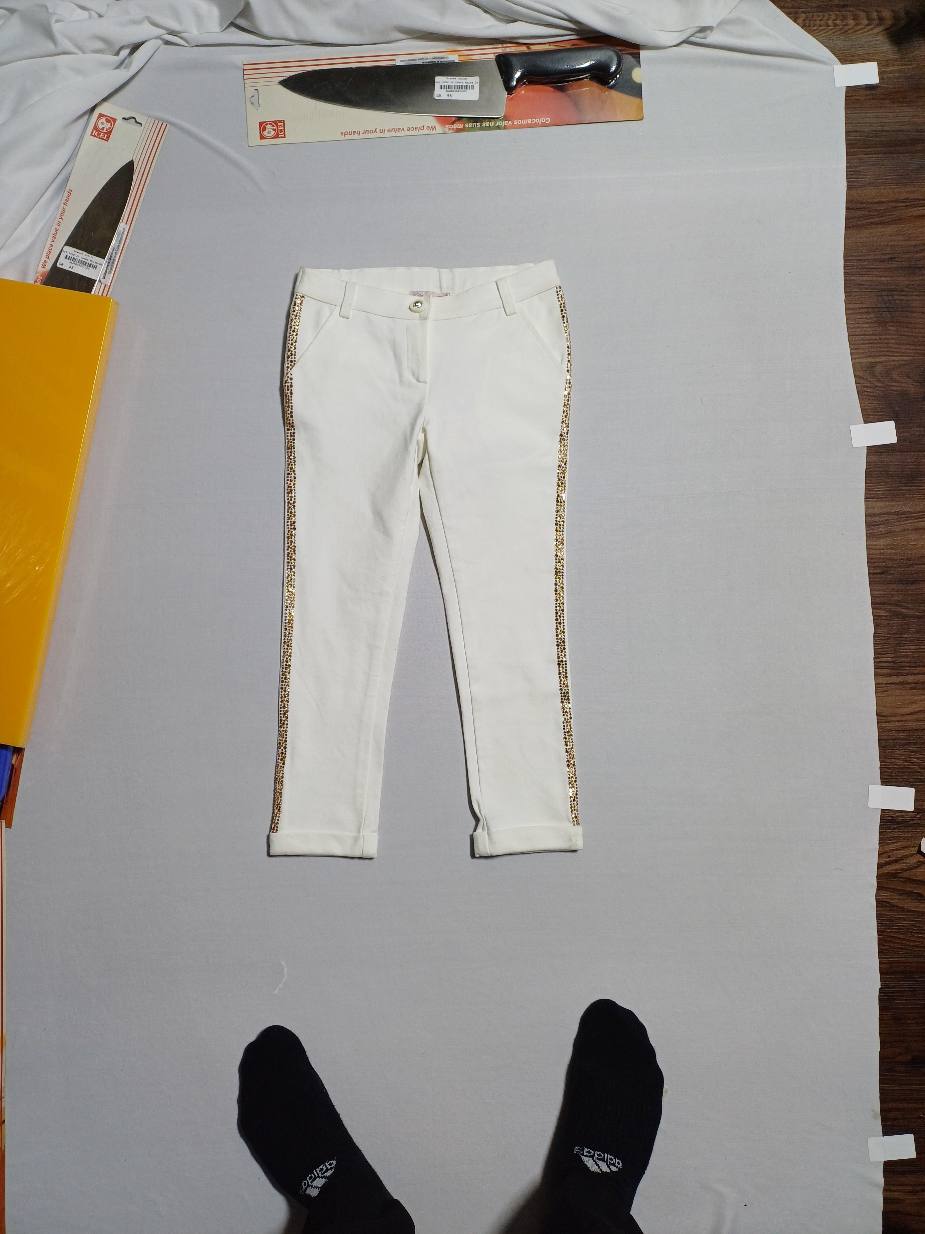 MISS BLUMARINE WHITE-6A GIRL PANT 327PL54