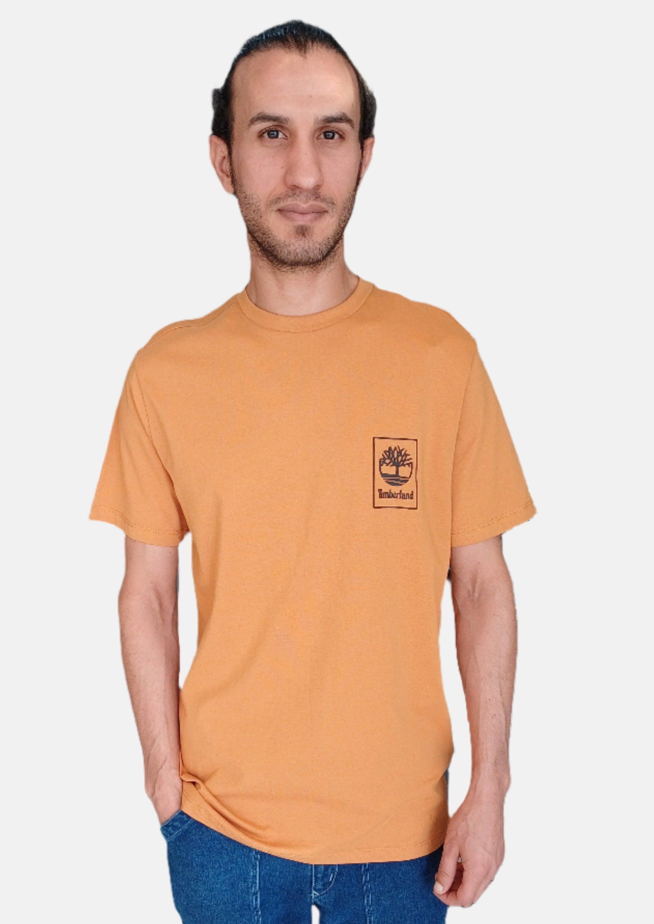 TIMBERLAND BROWN TIMBERLAND TREE PRINT 1 RN T-SHIRT SS