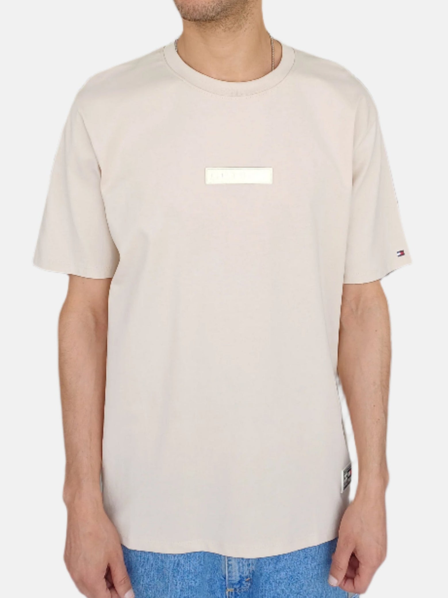 Tommy Hilfiger Men Round Neck T-Shirt 7 Beige 6733062315