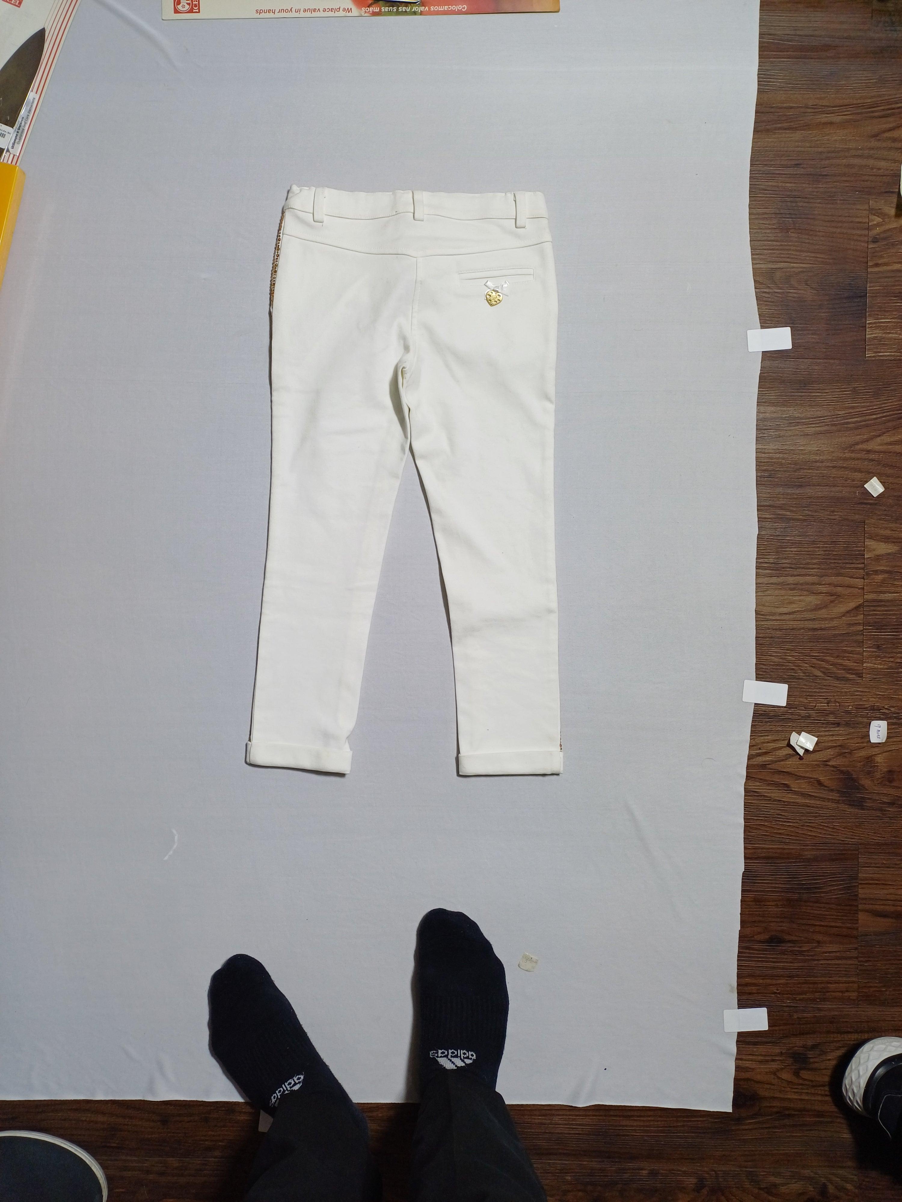 MISS BLUMARINE WHITE-6A GIRL PANT 327PL54