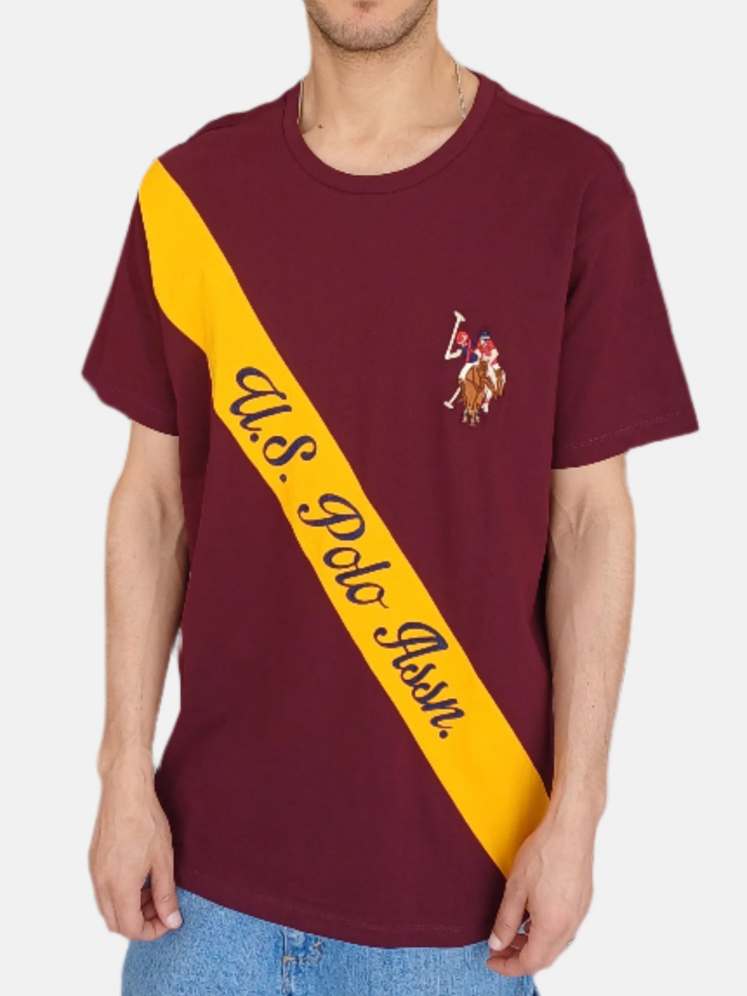 U.S. Polo Assn. Round Neck T-Shirts Maroon 3