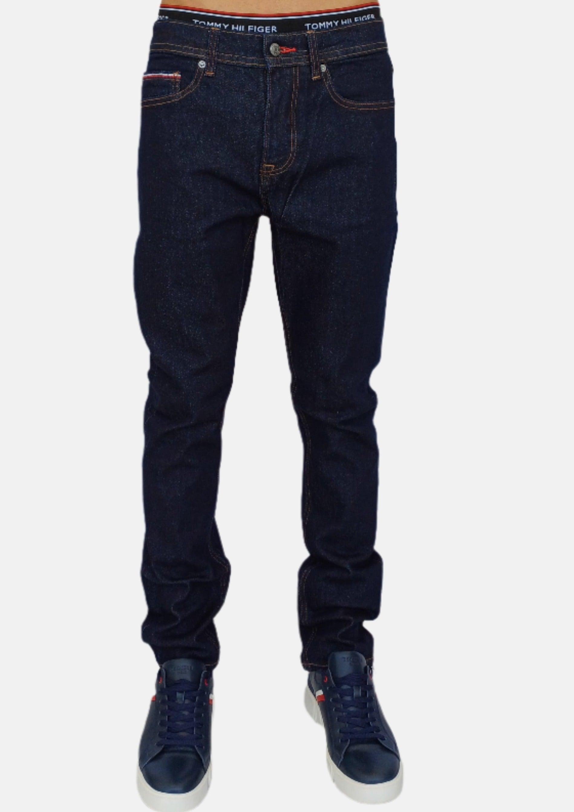 بنطلون جينز رجالي ضيق باللون الأسود من TOMMY HILFIGER