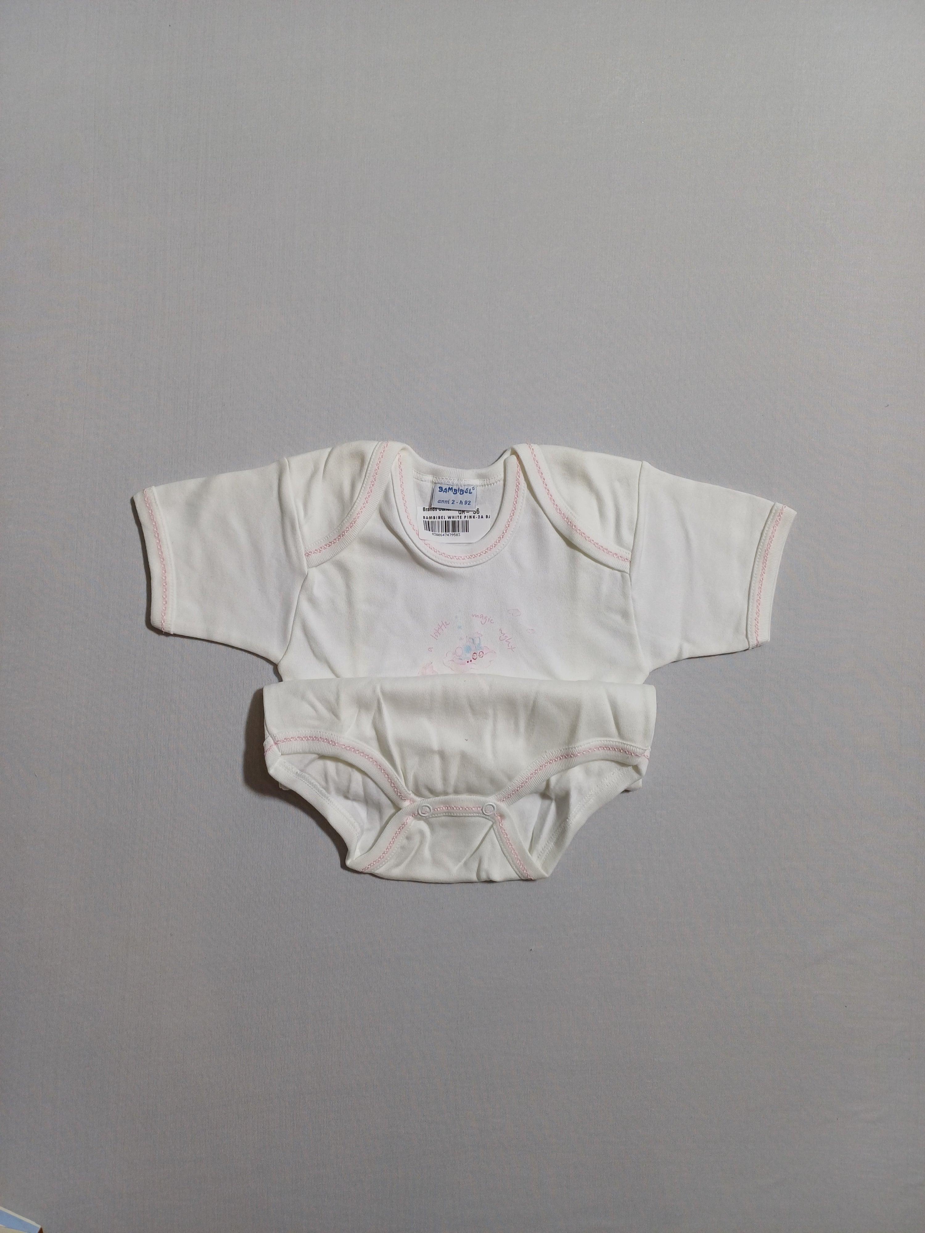 BAMBIBEL WHITE PINK BABY ROMPER 41046