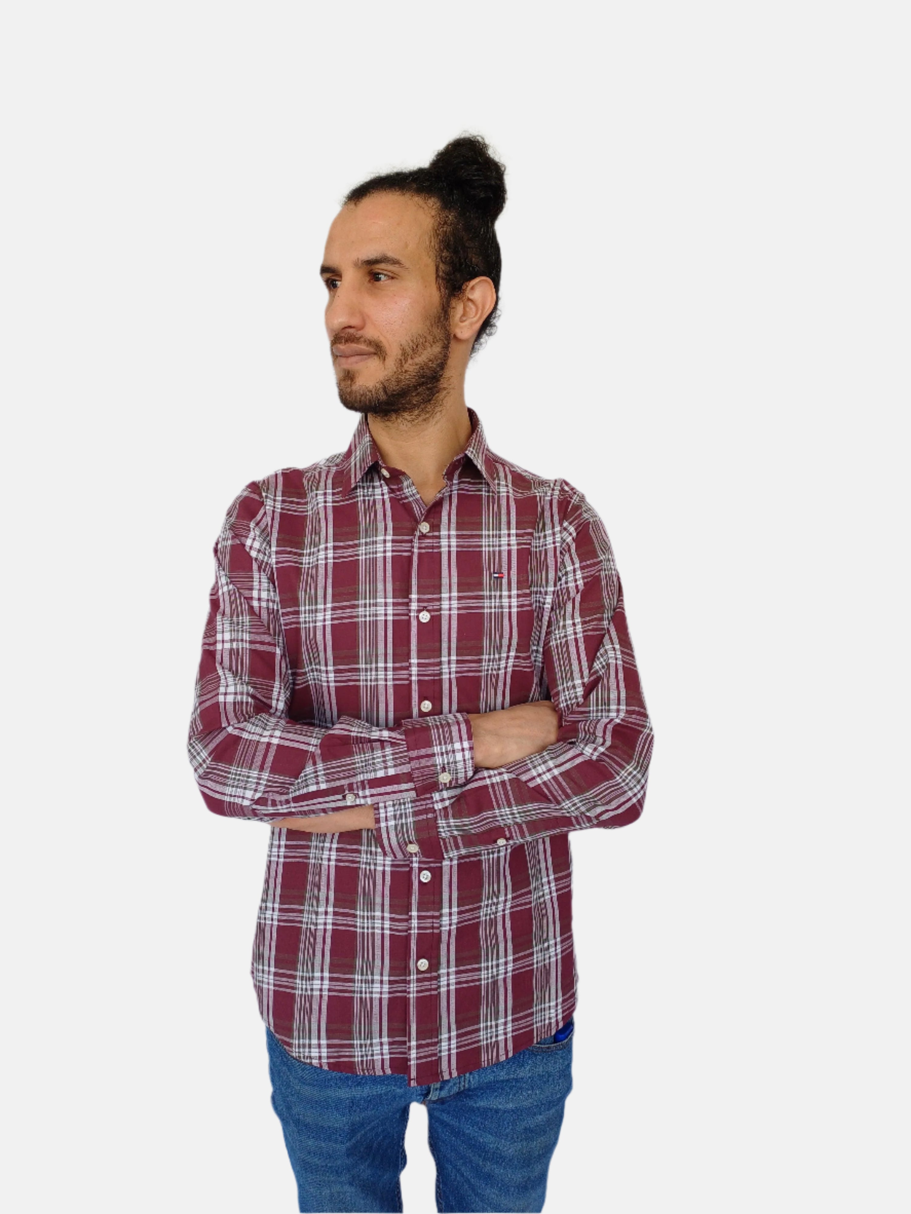 Maroon check Tommy Hilfiger Men Shirt