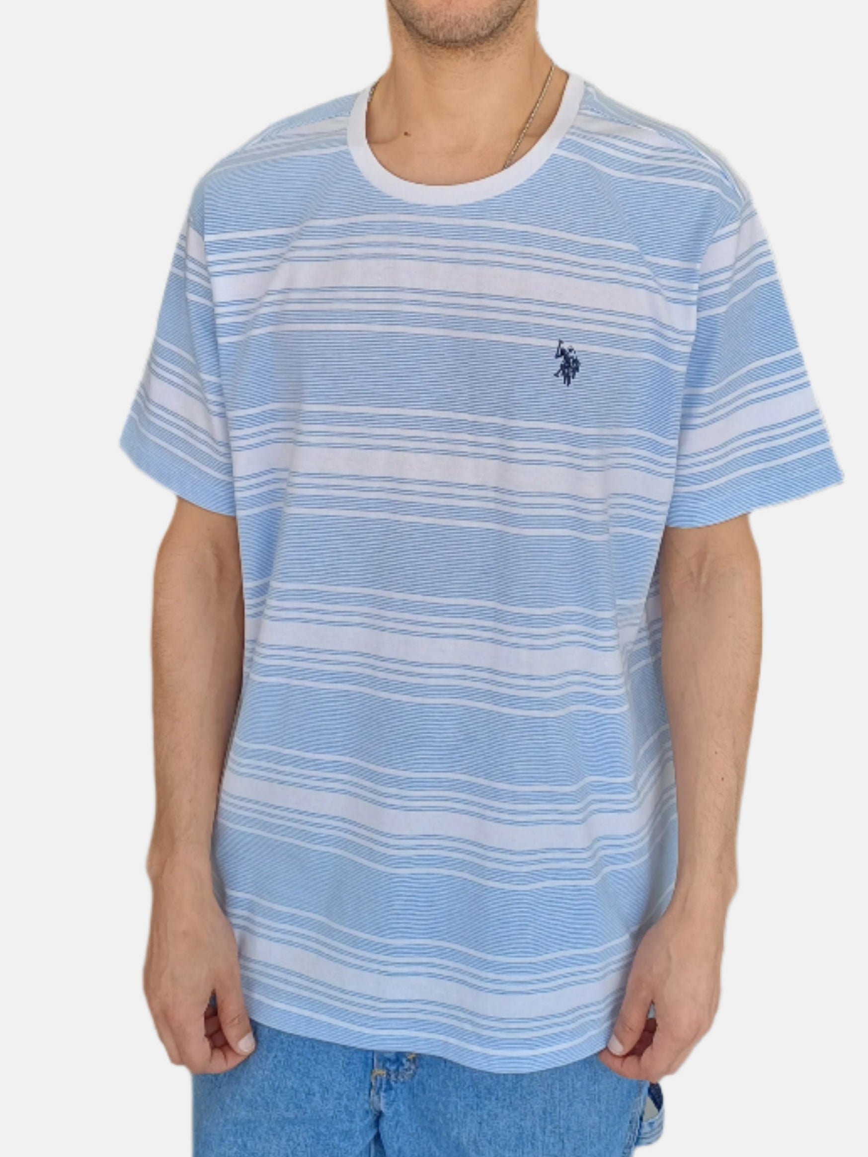 U.S. Polo Assn. Round Neck T-Shirts Sky Blue 63