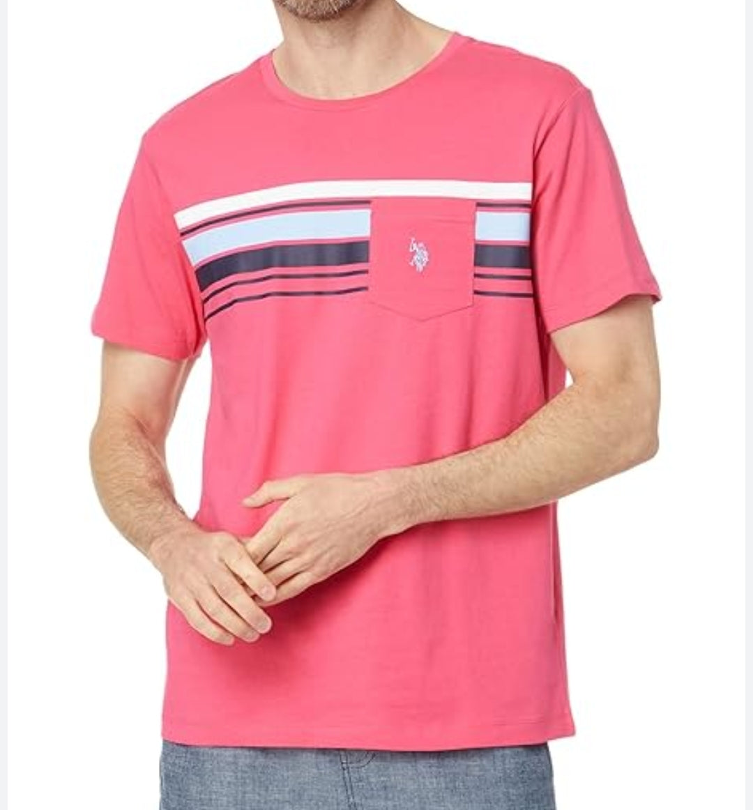 U.S. Polo Assn. Round Neck T-Shirts Pink 64