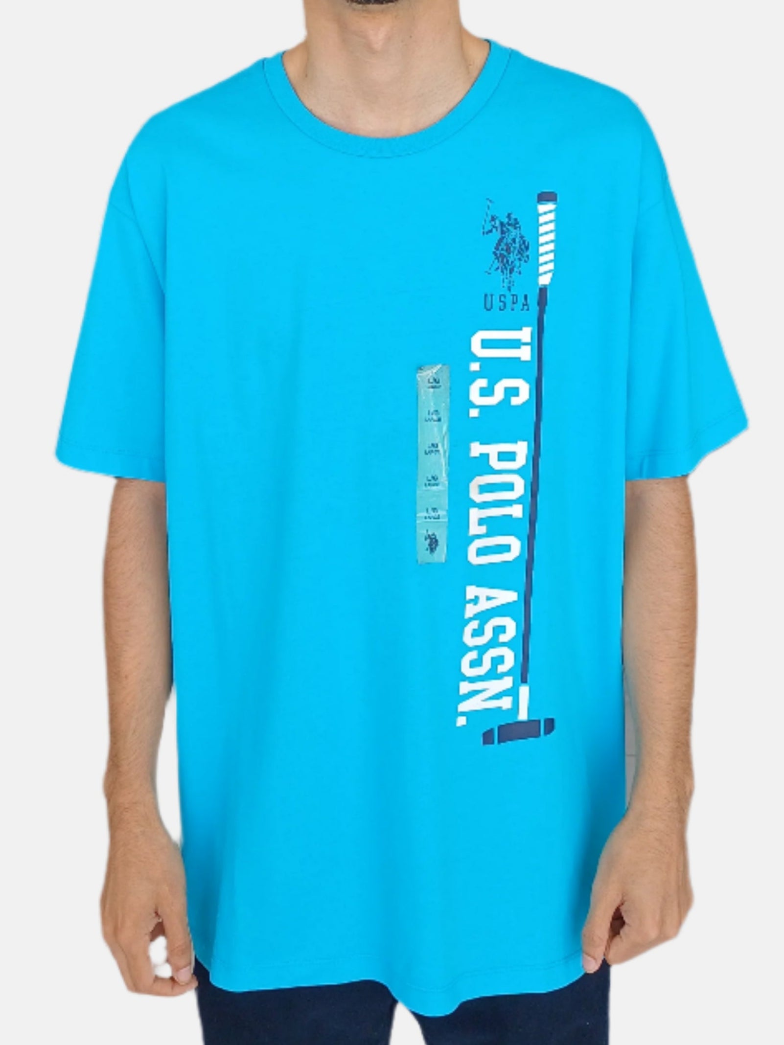 U.S. Polo Assn. Round Neck T-Shirts Aqua Blue 15
