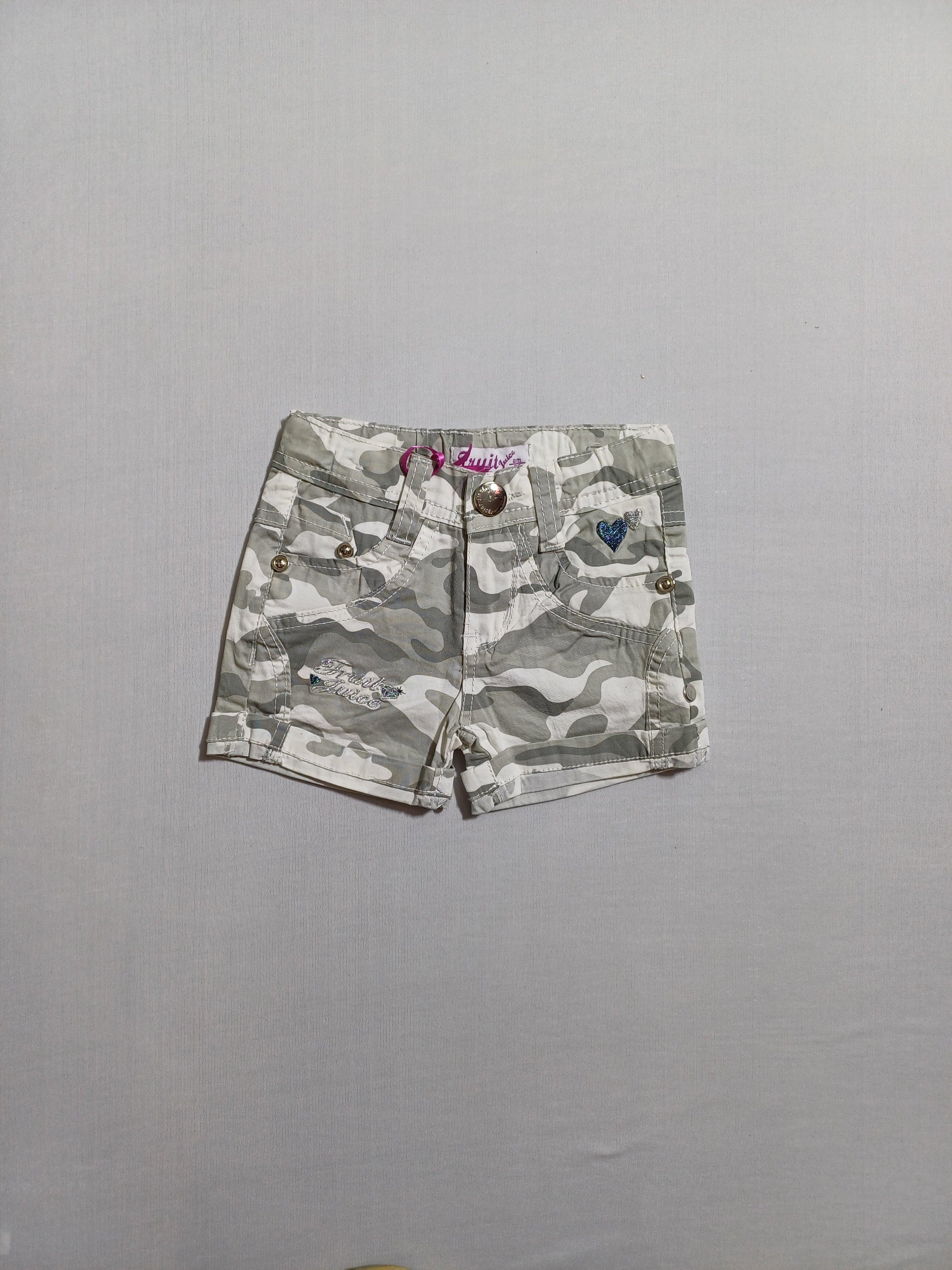 شورت عصير الفاكهة باللون الرمادي للبنات 6 أشهر