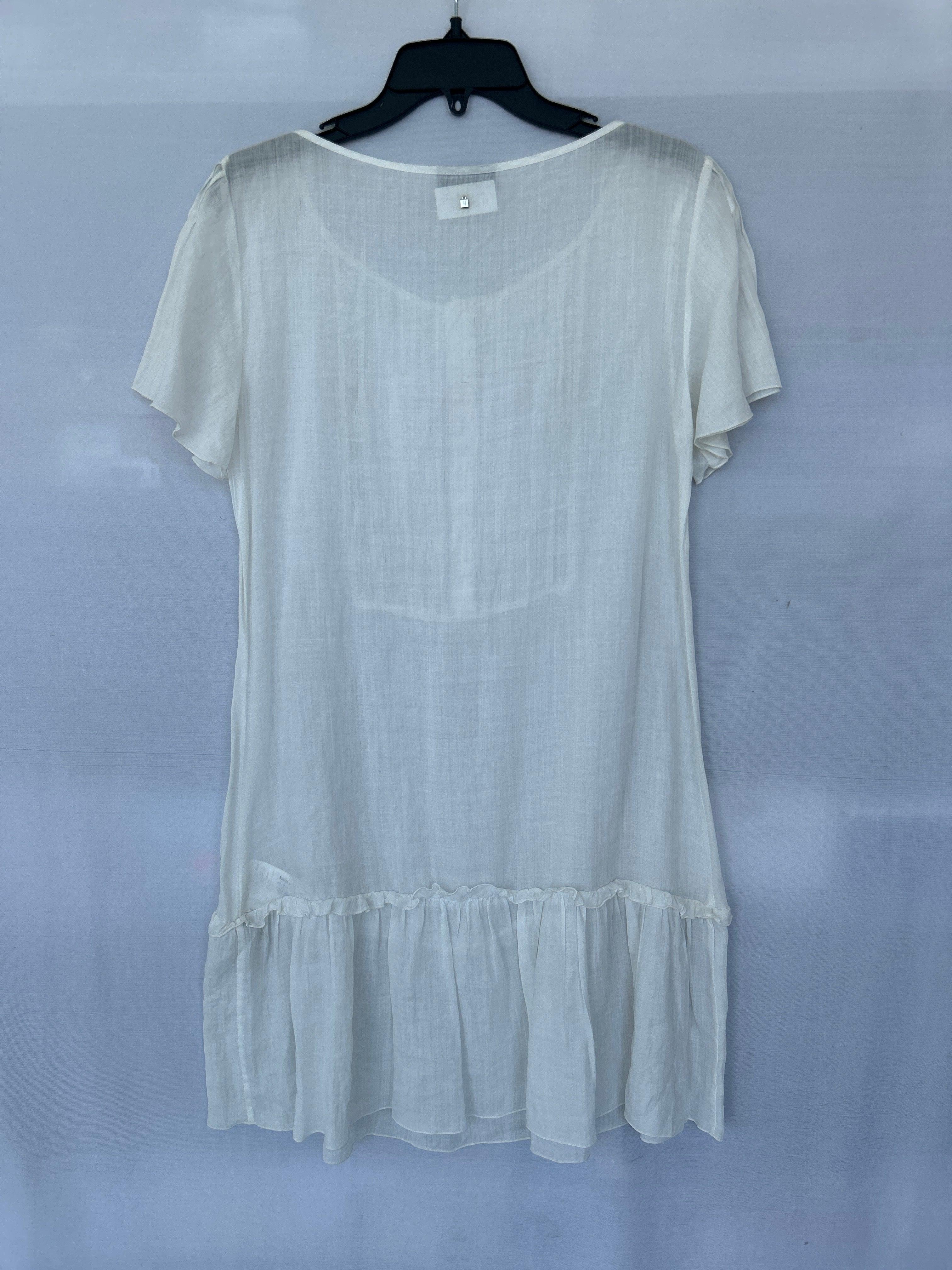 فستان نسائي قصير الأكمام من Trussardi 561321 باللون الأبيض Col-02