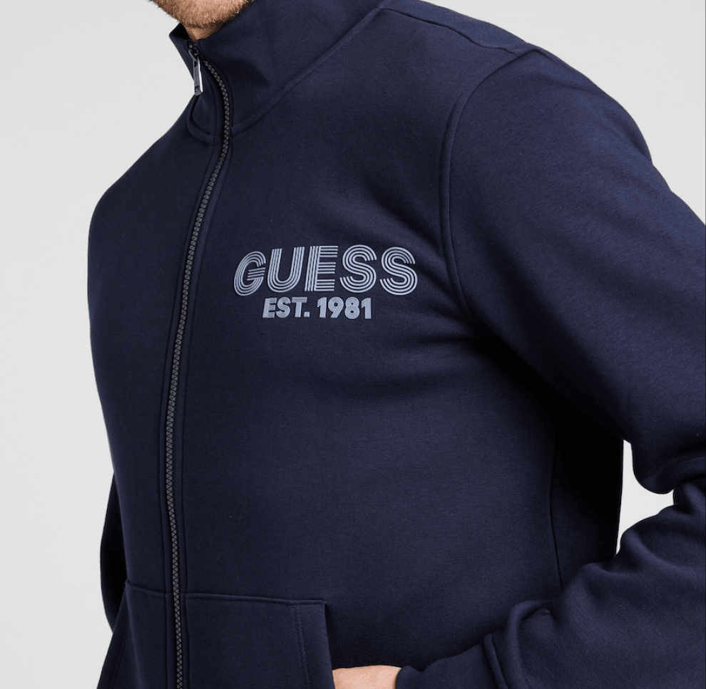 Guess Tape Zippered Jacket Z2YQ12K6ZS1 Navy Blue