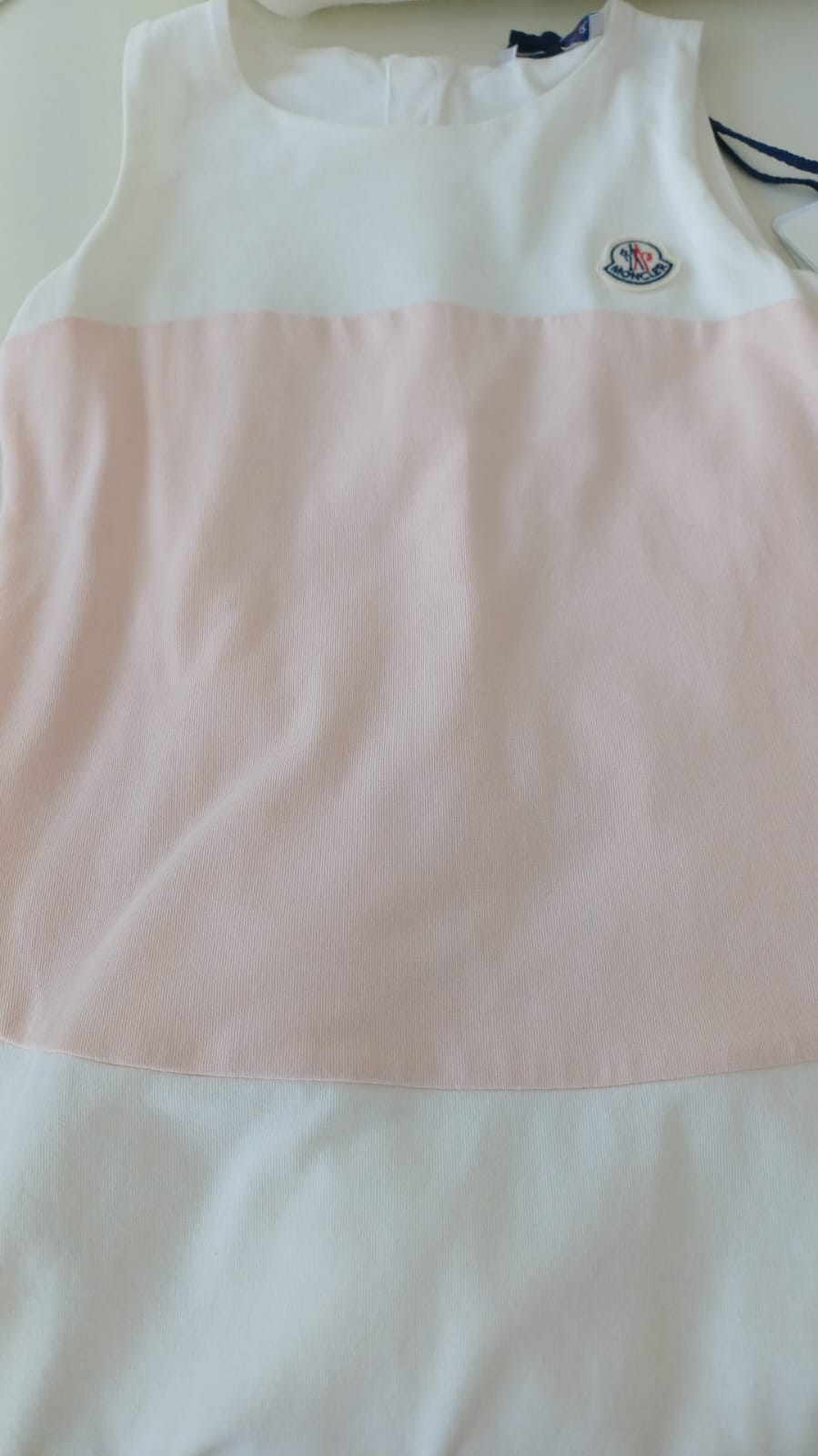 MONCLER PINKWHT-5A GIRL DRESS ABITO