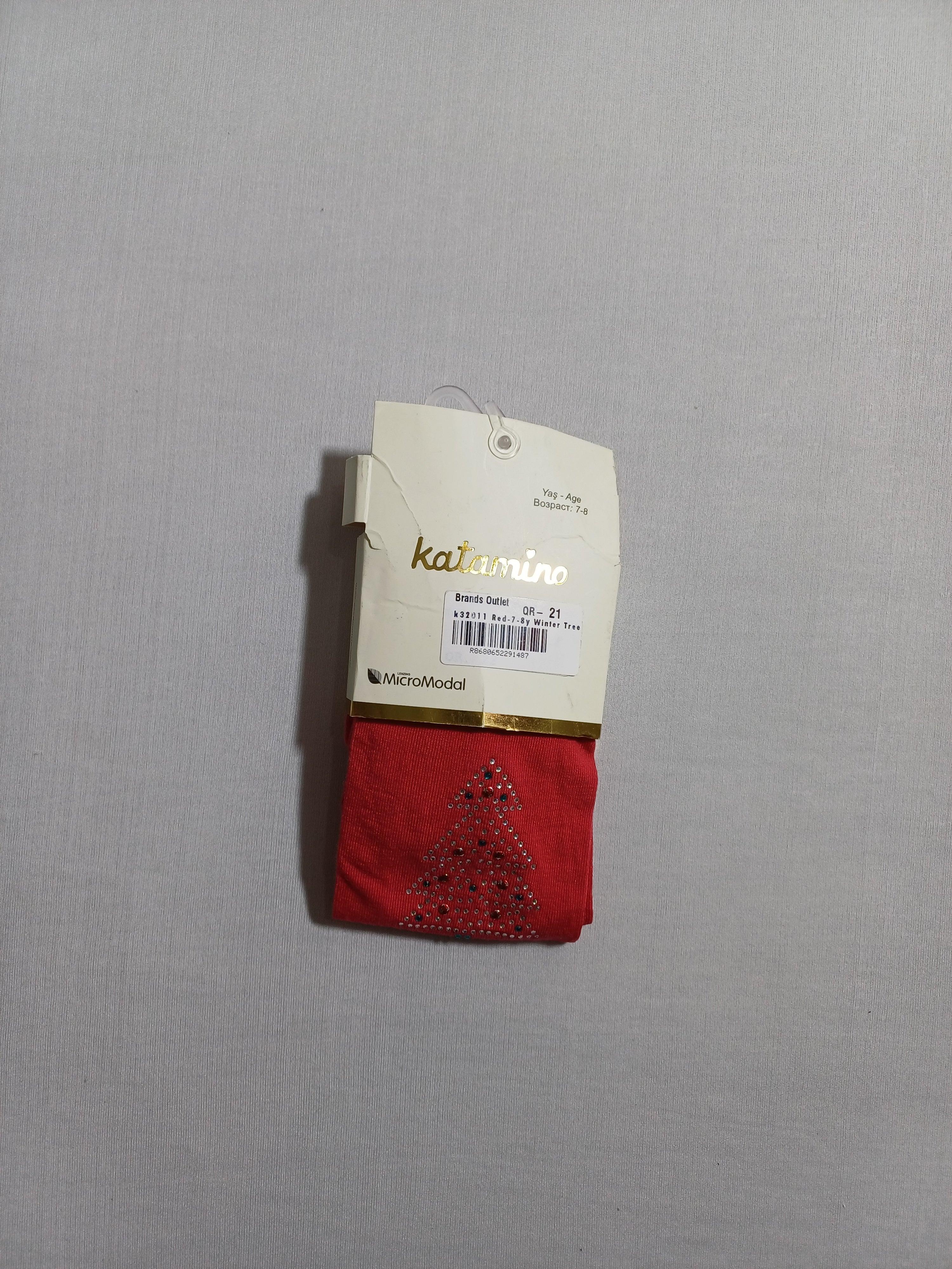 k32011 Red Winter Tree Aks. Pantyhose