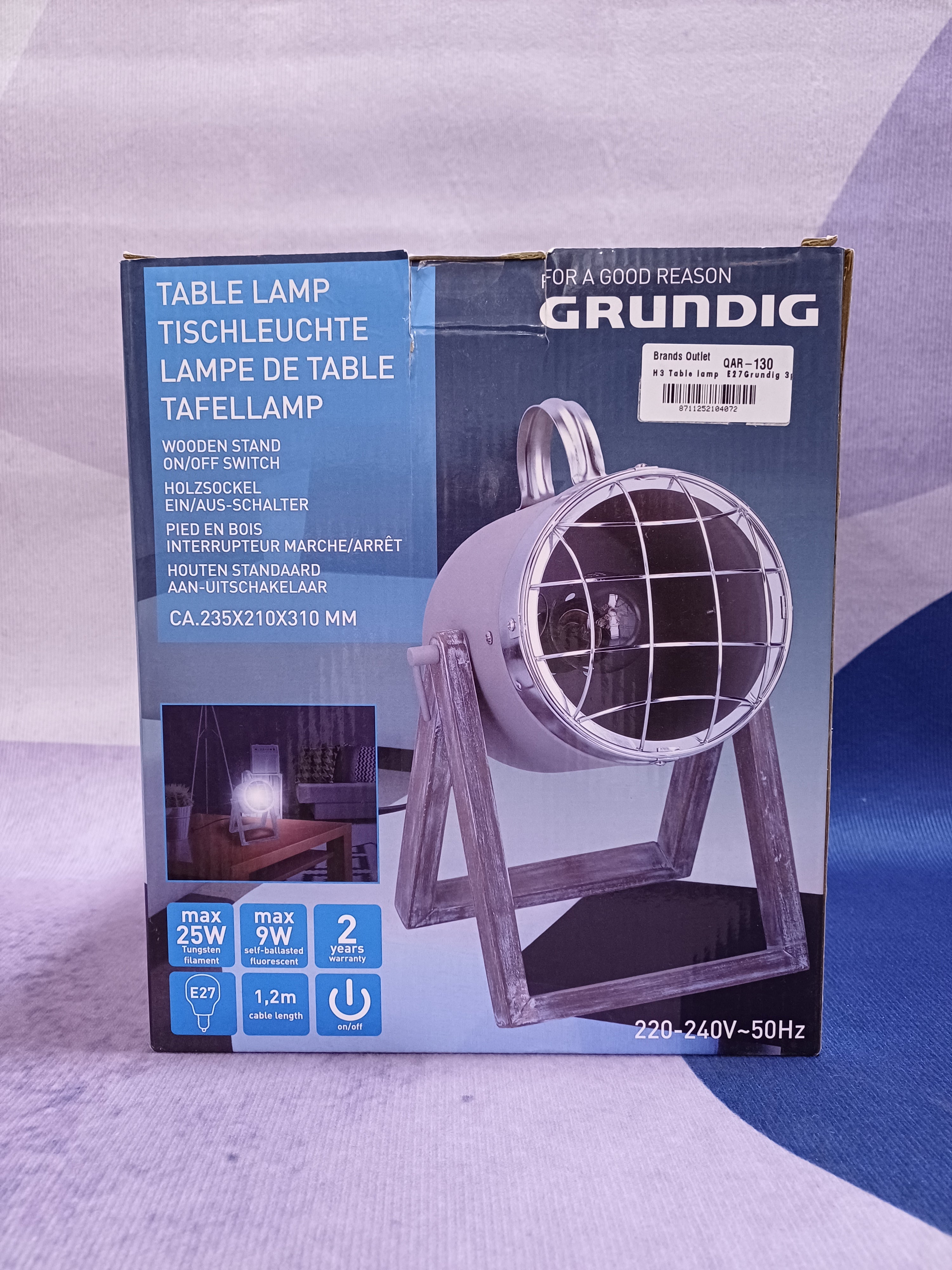 H3 Table lamp  E27Grundig 3pcs MT/WD 230v cb