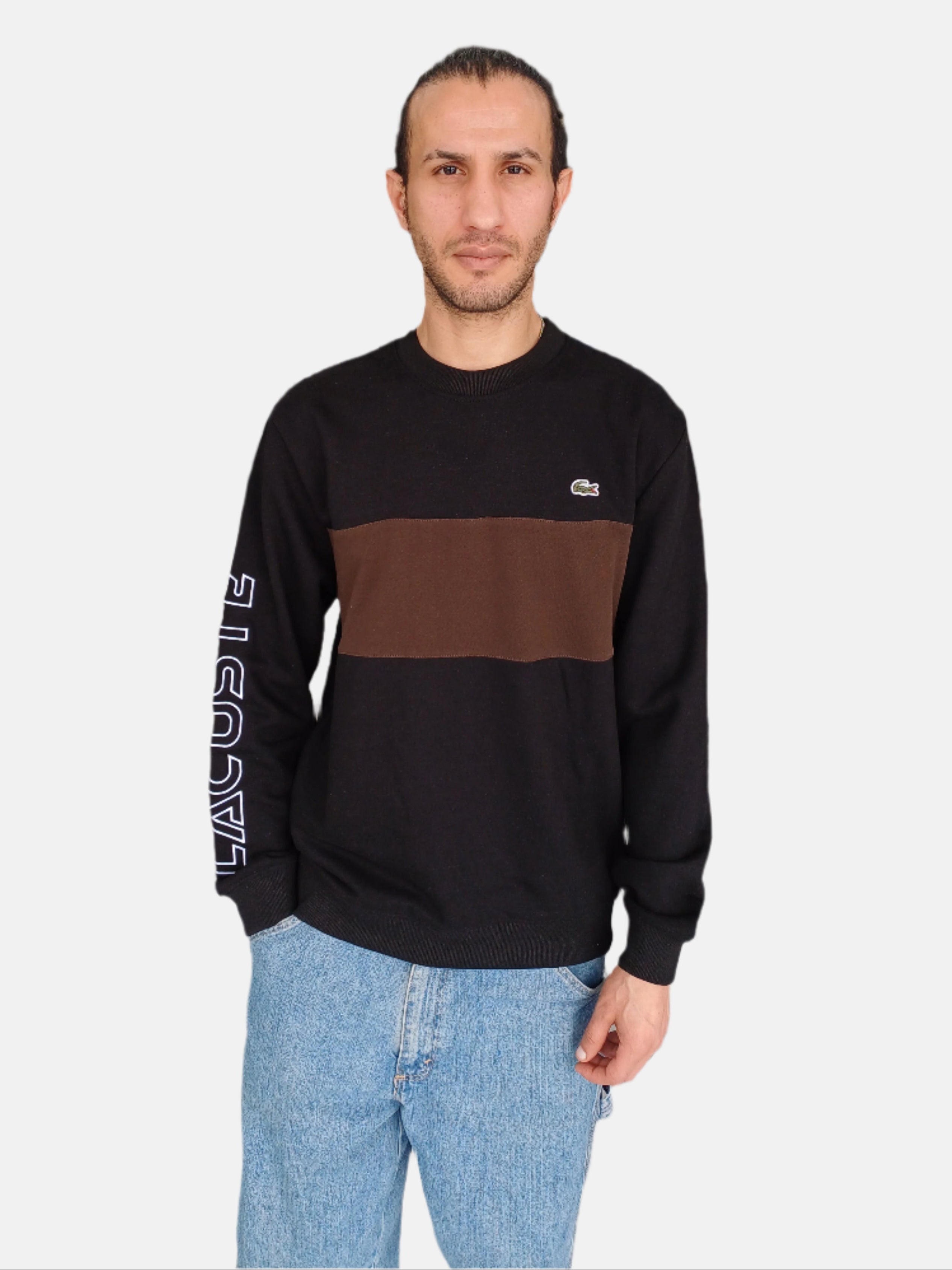 Lacoste Crew Neck Slim Fit Sweatshirt Black/Brown FA10614 F73298