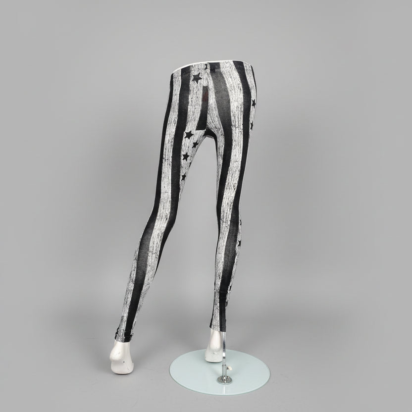 Material Girl Women Legging Black White OOMSECDQBLW