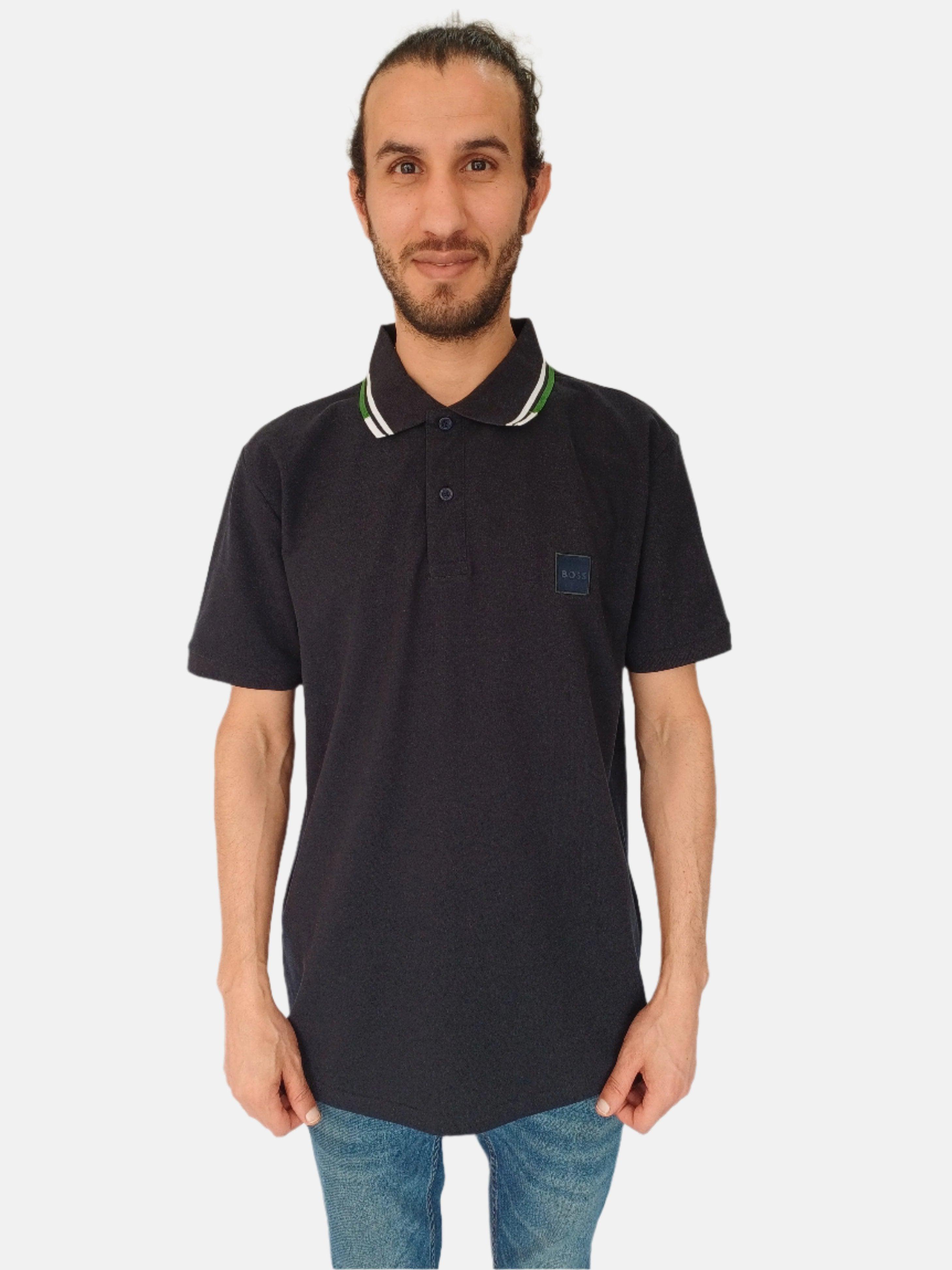 تي شيرت بولو مخطط باللونين الأخضر الداكن والأبيض مقاس XL 432-50249000