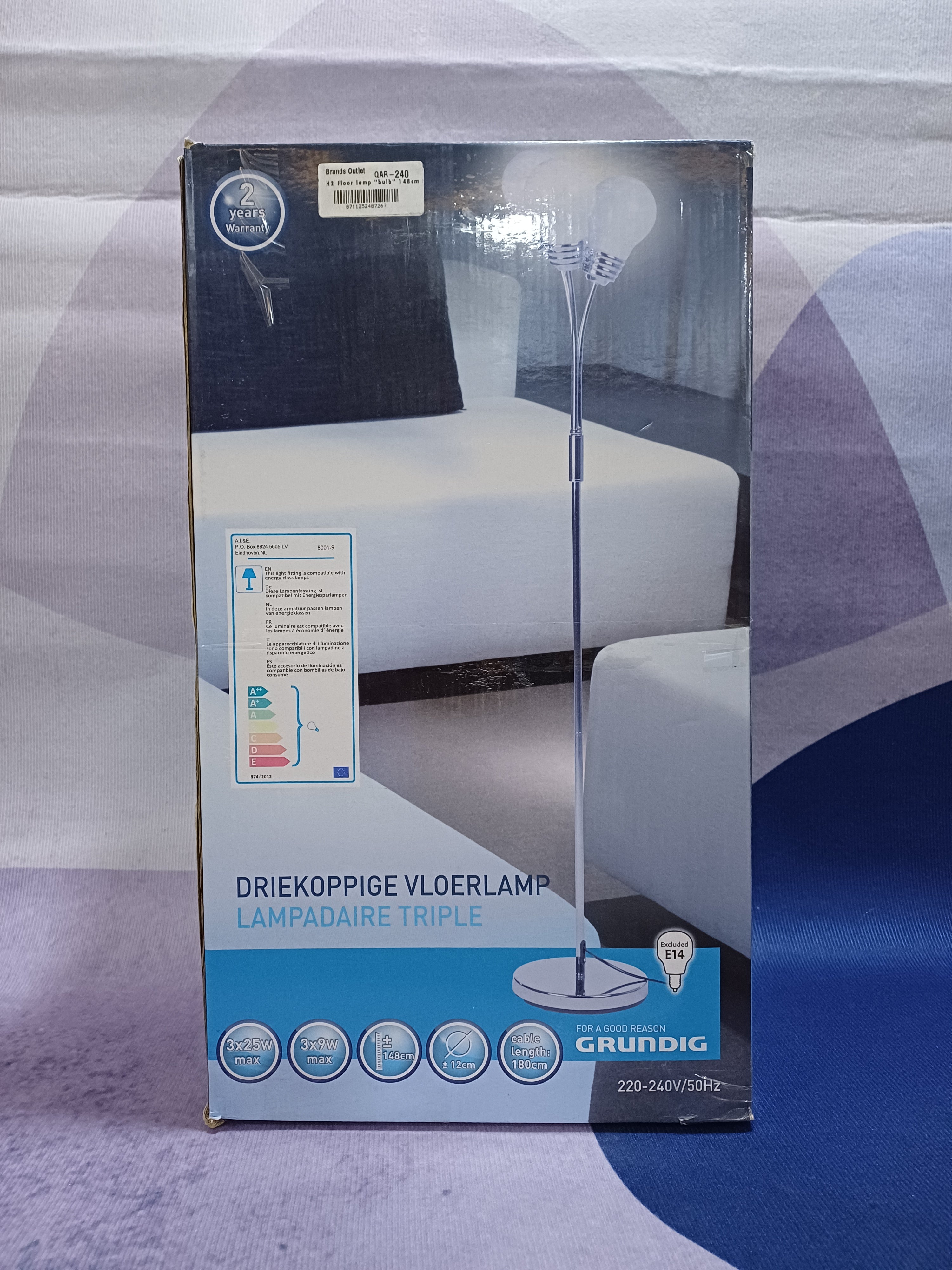 H2 Floor lamp "bulb" 148cm ST/GL