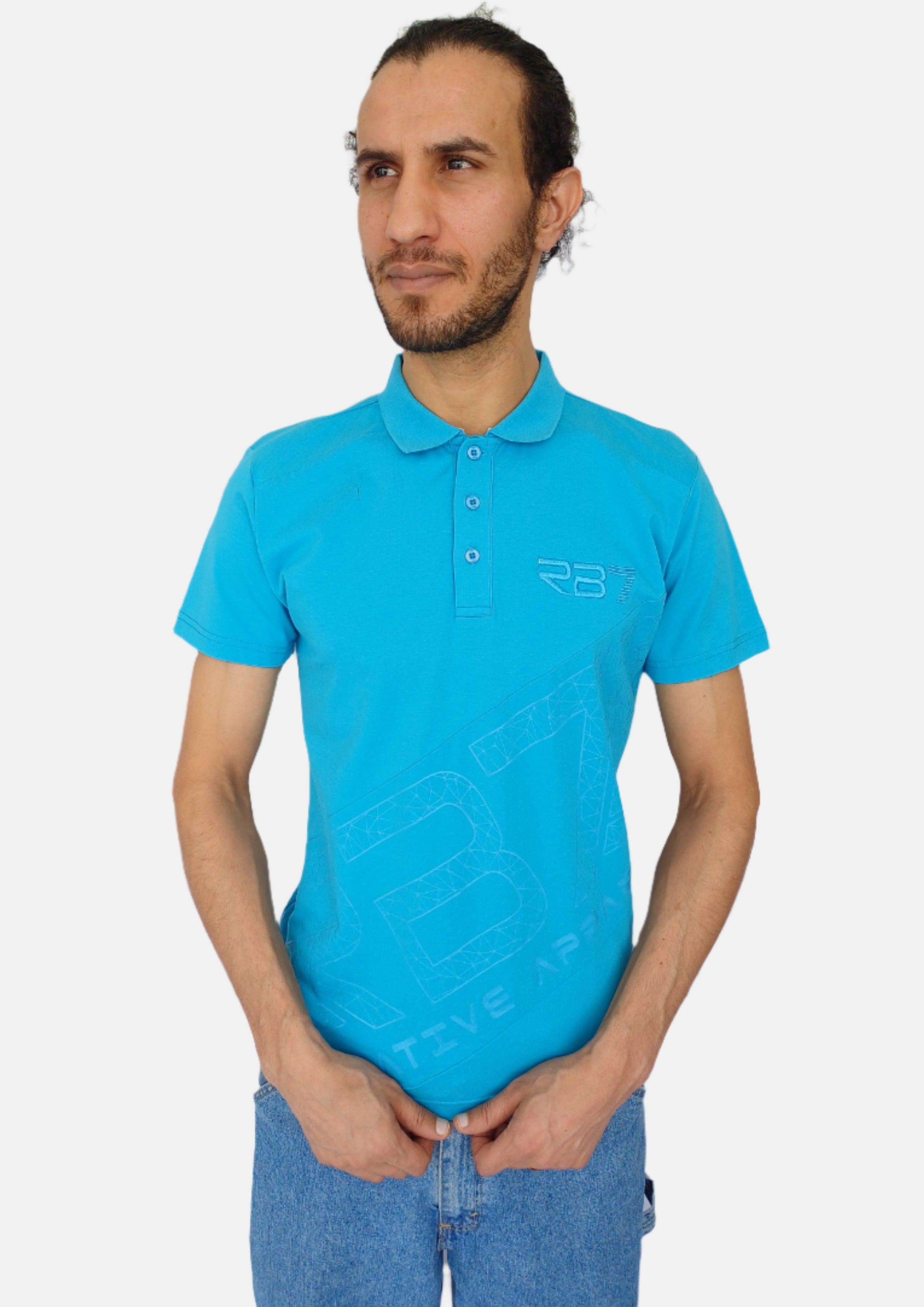 RB7 Blue Palava Men Polo T-shirts