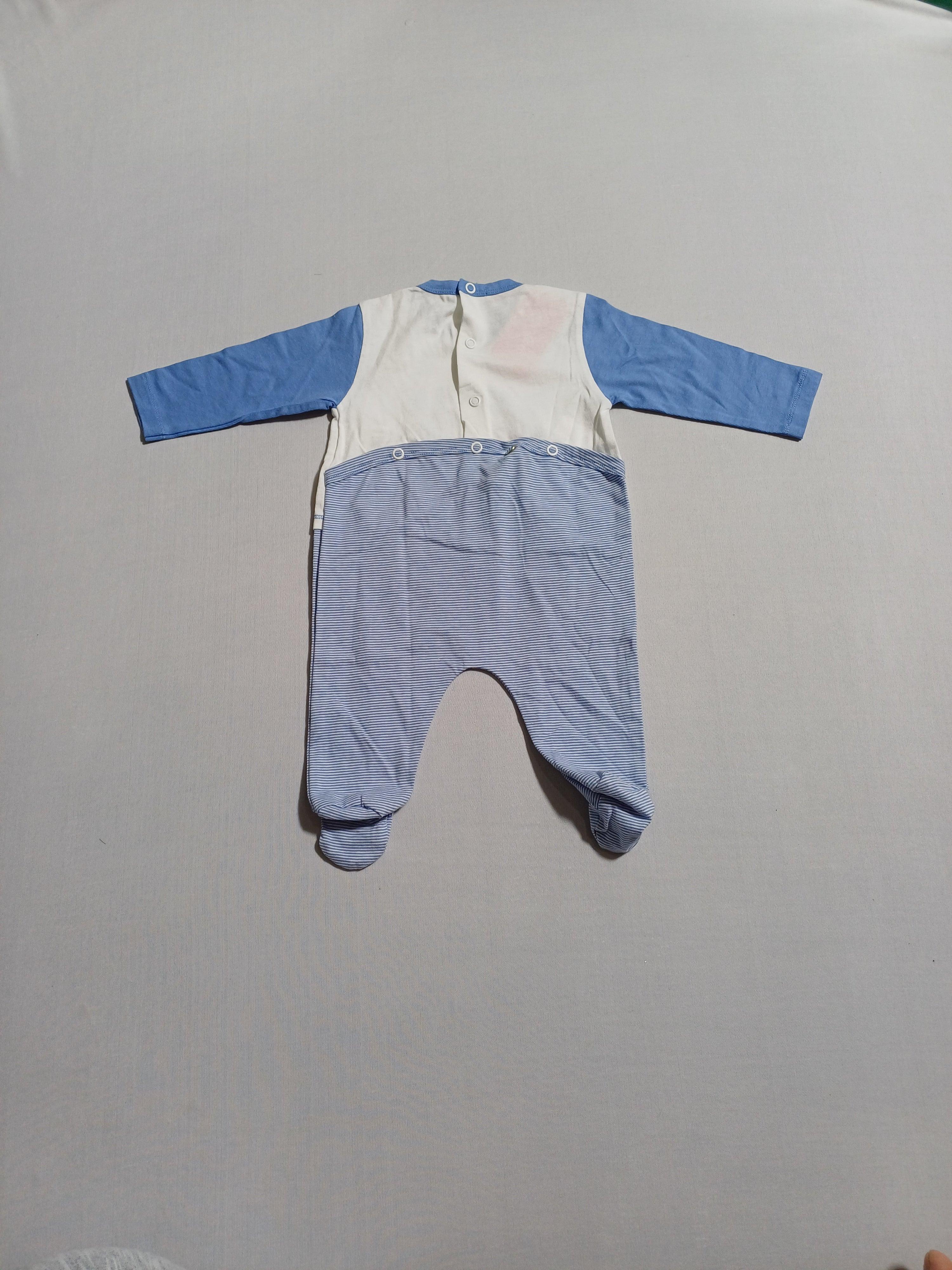 MONTEFIORE WHTBLU-3M BOY BABY ROMPER TI22 0310