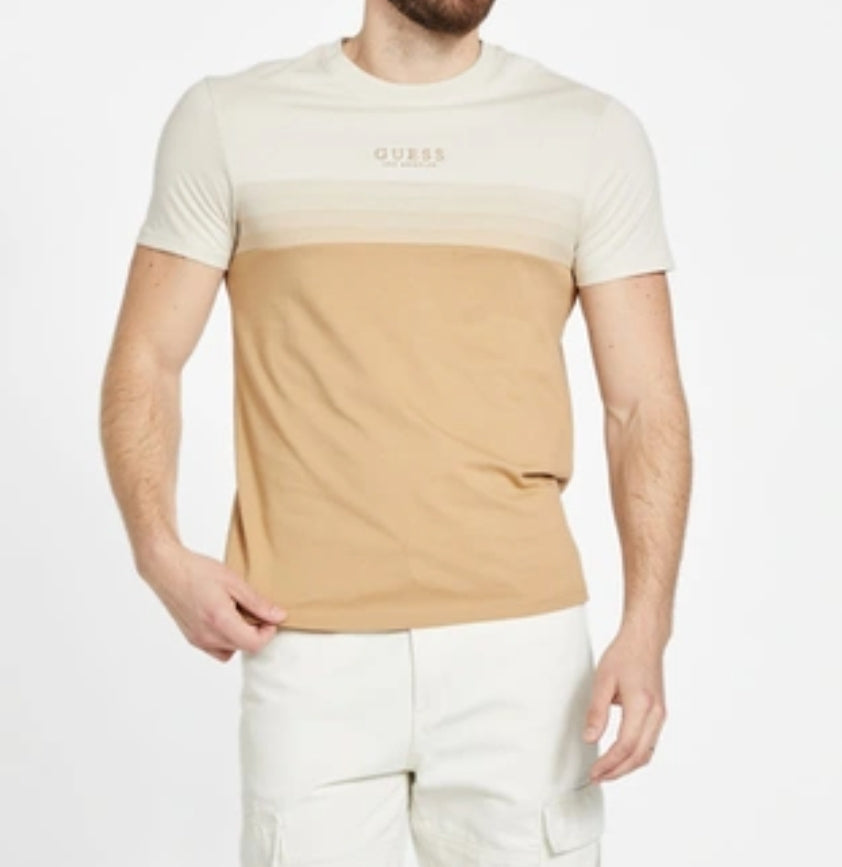 Guess Round Neck T-shirt Biege Brown X20I25