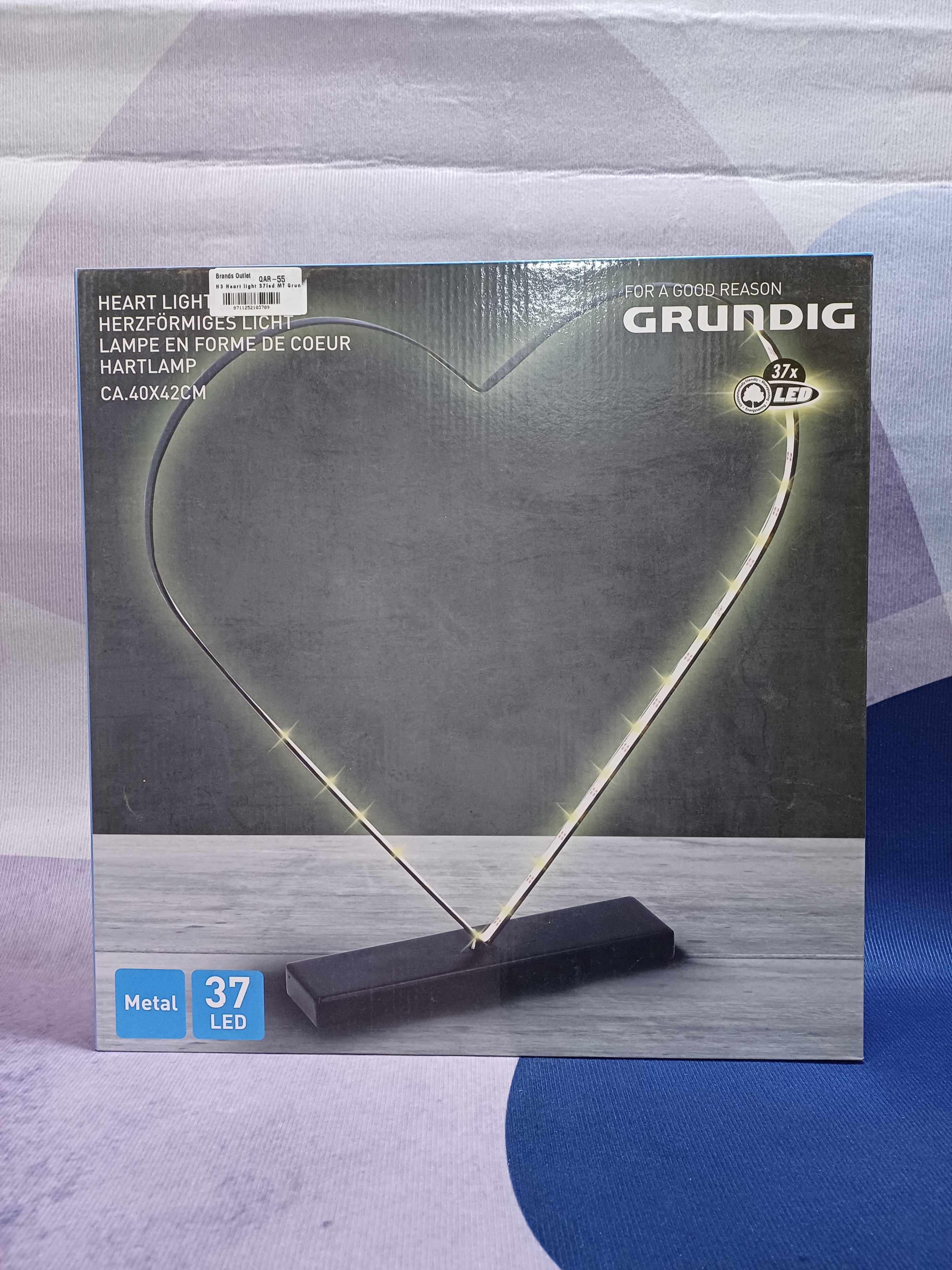 H3 Heart light 37led MT Grundig 41,5x5,8x42cm excl.3xAA