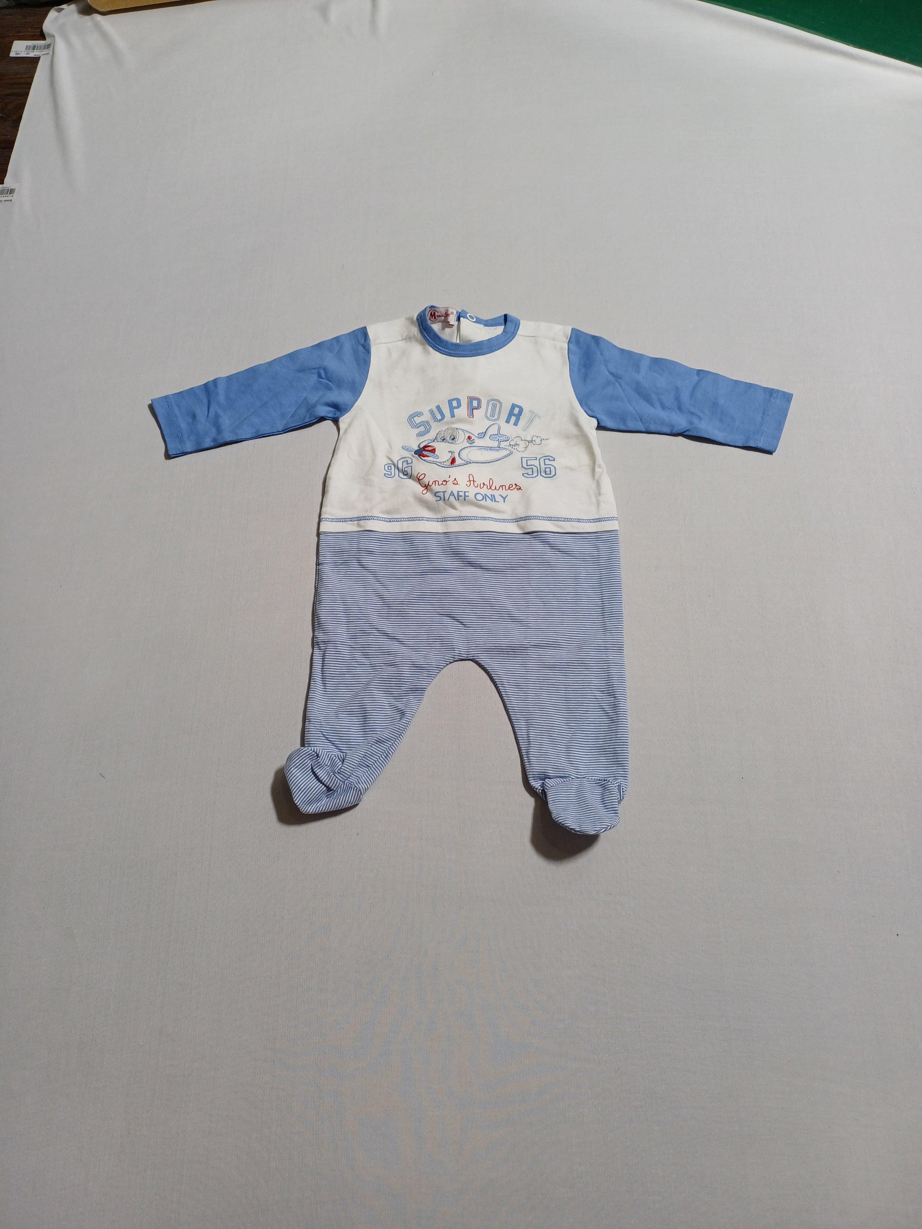 MONTEFIORE WHTBLU-3M BOY BABY ROMPER TI22 0310