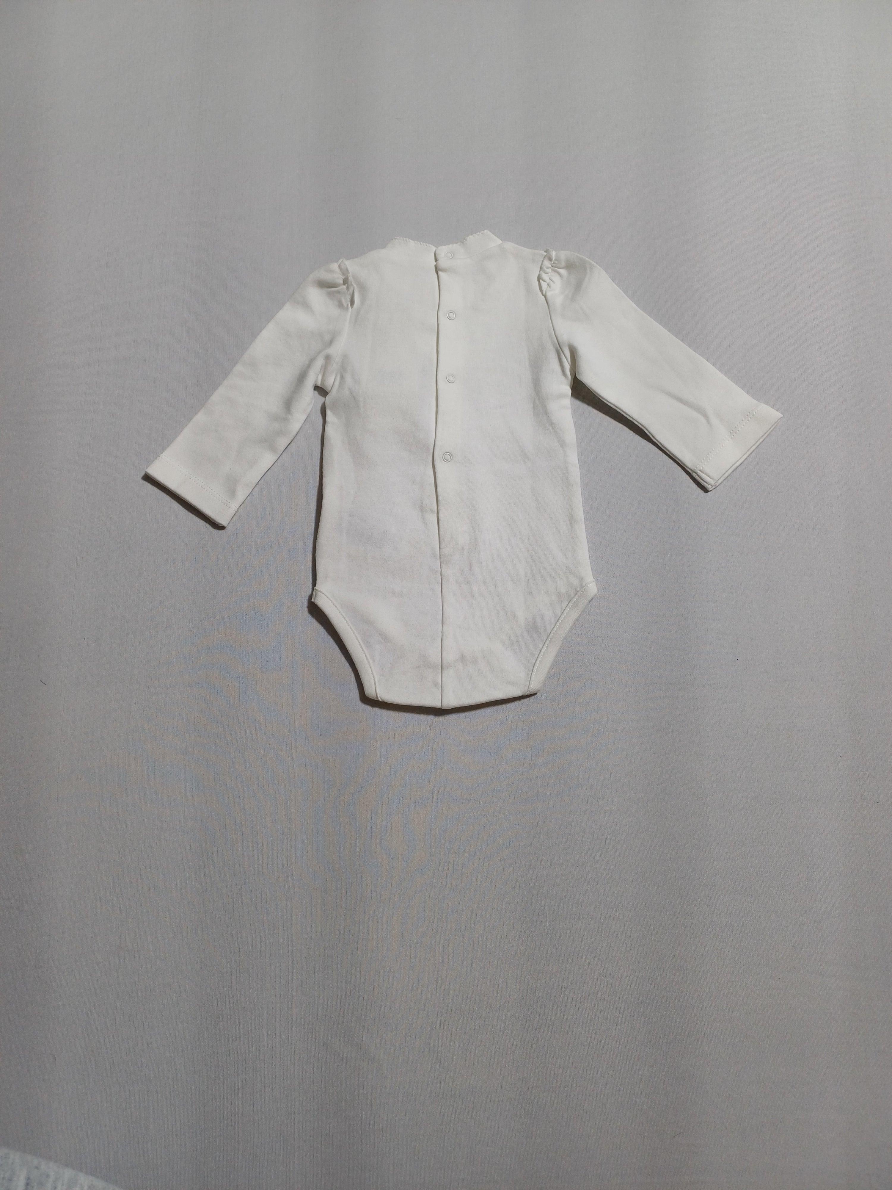 MAYORAL WHITE-2-4M GIRL LS BABY ROMPER 160