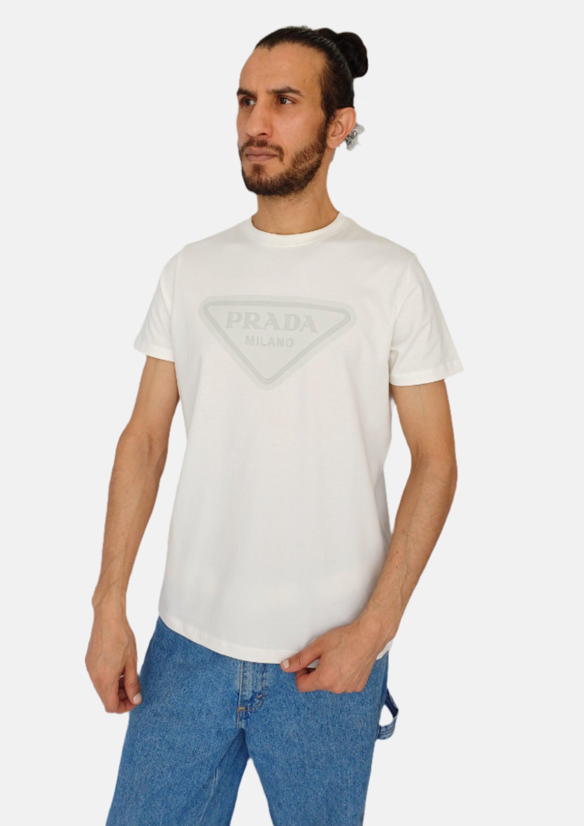 PRADA MILANO White Men T-shirt – Brands Outlet - Main Image